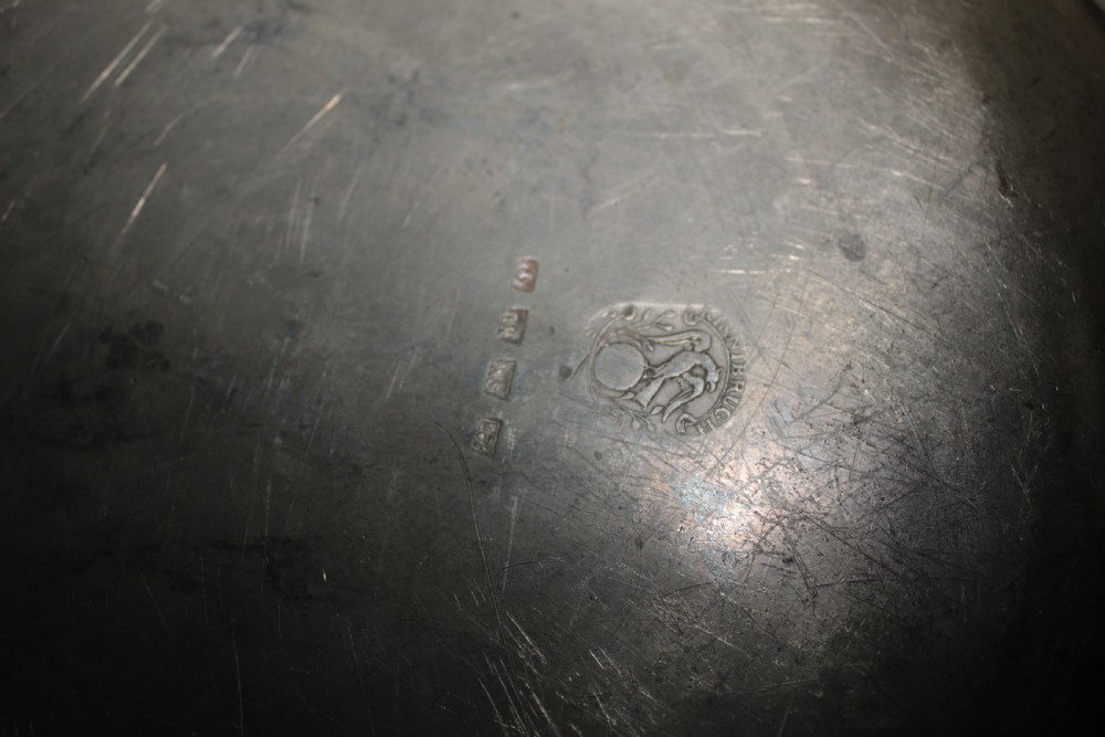 large pair pewter plates 18th century. View V