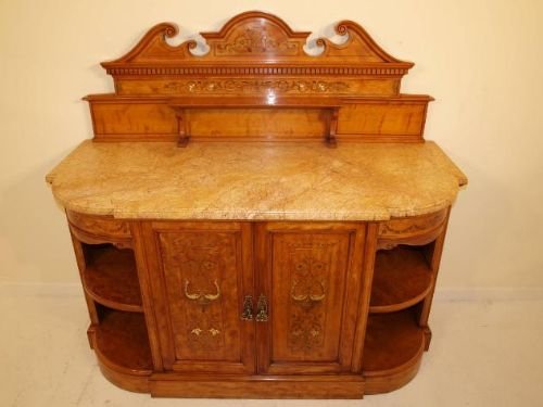 A Satinwood Late Victorian Credenza