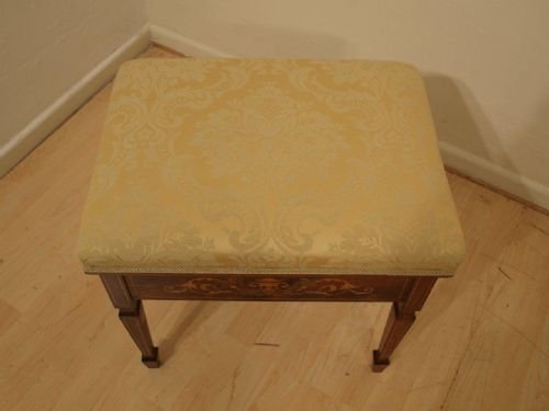 fig 1. A Rosewood Inlaid Edwardian Period Stool