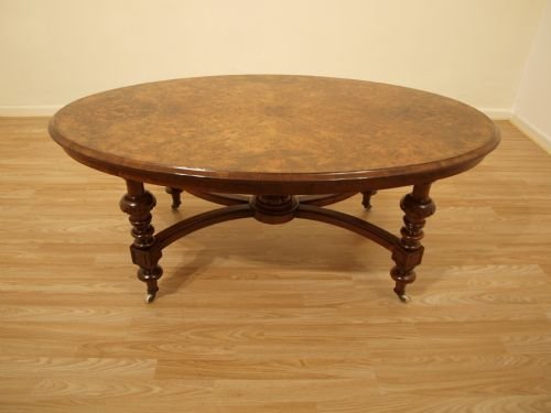 A Beautiful Burr Walnut Victorian Oval Coffee Table (Adapted)