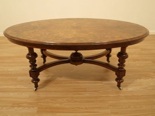 fig 1. A Beautiful Burr Walnut Victorian Oval Coffee Table (Adapted)