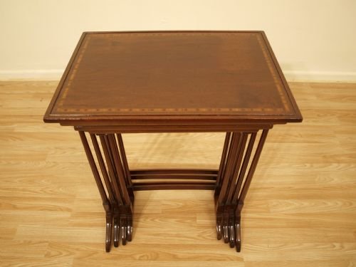 fig 1. A Beautiful Mahogany Edwardian Quartetto OF Tables
