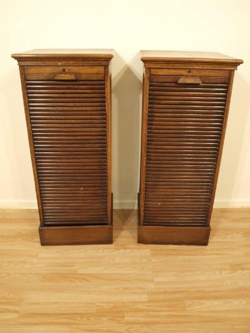 A Pair of Oak Edwardian Period Filing Cabinets