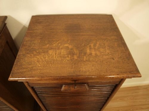 fig 1. A Pair Of Oak Edwardian Period Filing Cabinets