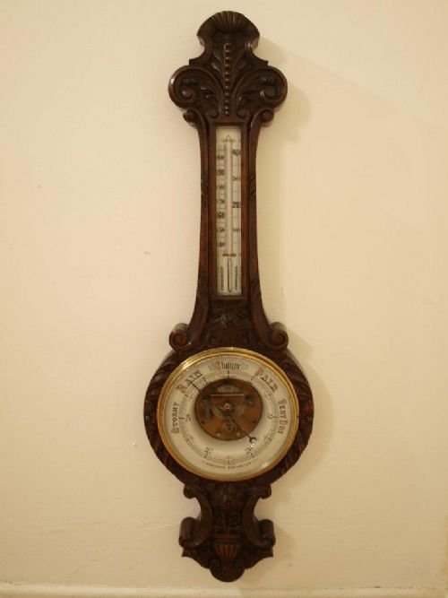 A Large Oak Victorian Barometer