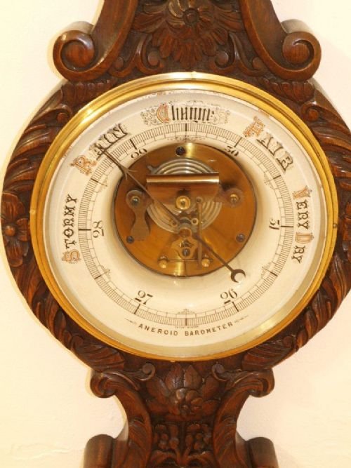 fig 1. A Large Oak Victorian Barometer