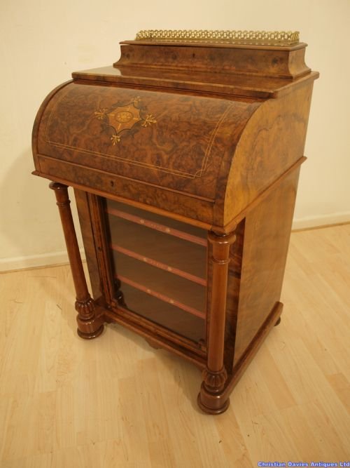 A Superb Quality Burr Walnut Victorian Davenport/music Cabinet