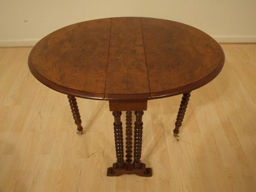 A Stunning Burr Walnut Victorian Baby Sutherland Table