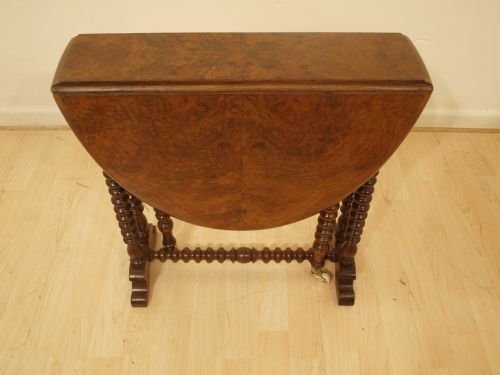 fig 1. A Stunning Burr Walnut Victorian Baby Sutherland Table