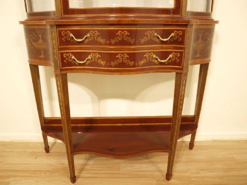 fig 1. A Stunning Victorian Period Mahogany Inlaid Display Cabinet By Edwards & Roberts