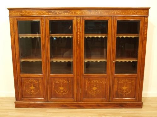 A Beautiful Small Mahogany Inlaid Edwardian Bookcase