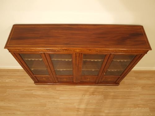 fig 1. A Beautiful Small Mahogany Inlaid Edwardian Bookcase