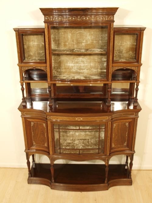 fig 1. A Beautiful Rosewood Late Victorian Display Cabinet