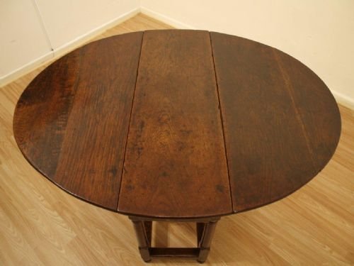fig 1. A Small Oak 18th Century Gate Leg Dining Table