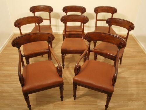A Set of 8 Mahogany Regency/william IV Period Mahogany Dining Chairs by James Mein of Kelso