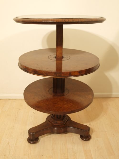 An Early Victorian Pollard Oak 3tier Etagere/dumb Waiter