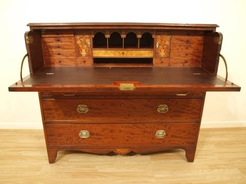 A Mahogany George III Period Secretaire Chest