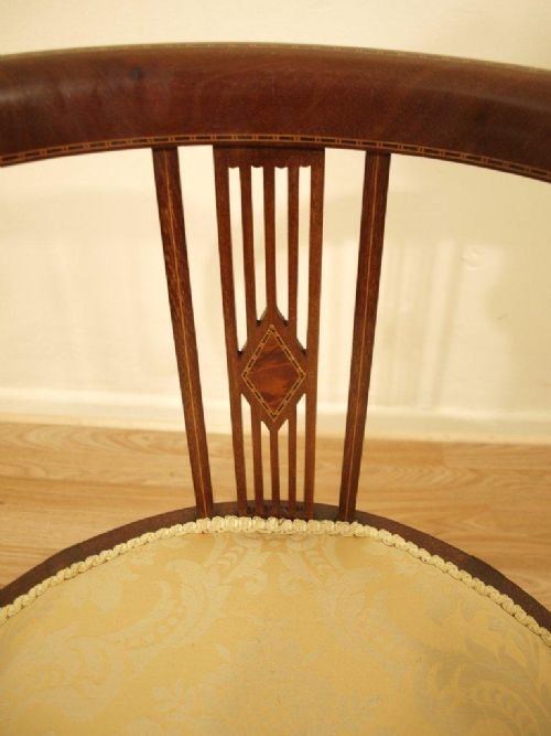 fig 1. A Mahogany Inlaid Edwardian Period Tub Chair