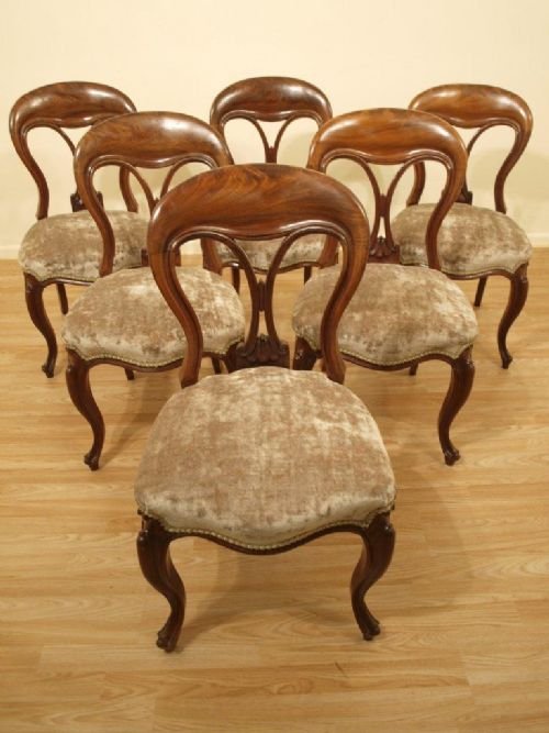 fig 1. A Good Set Of 6 Mahogany Victorian Dining Chairs