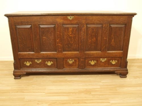fig 1. A George III Period Oak Lancashire Dower Chest