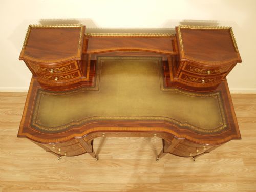 fig 2. A Stunning Mahogany Inlaid Late Victorian Desk By Edwards & Roberts