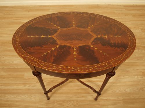 A Beautiful Mahogany Marquetry Inlaid Edwardian Occasional Table