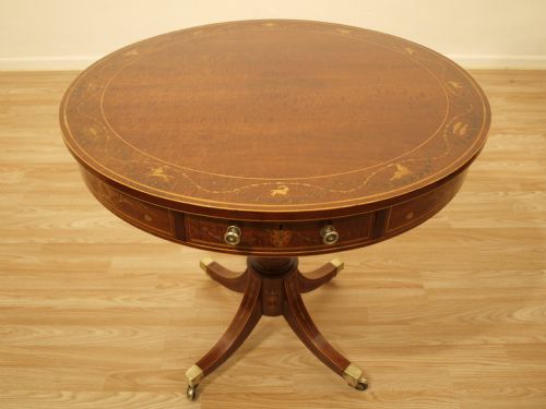 A Rare Late Victorian "Zodiac" Drum Table by Edwards & Roberts of London