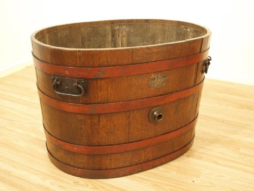 A Victorian Period Large Oak Coopered Tub/log Box