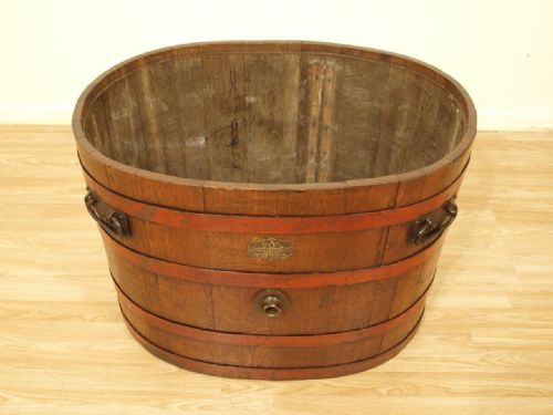 fig 1. A Victorian Period Large Oak Coopered Tub/Log Box