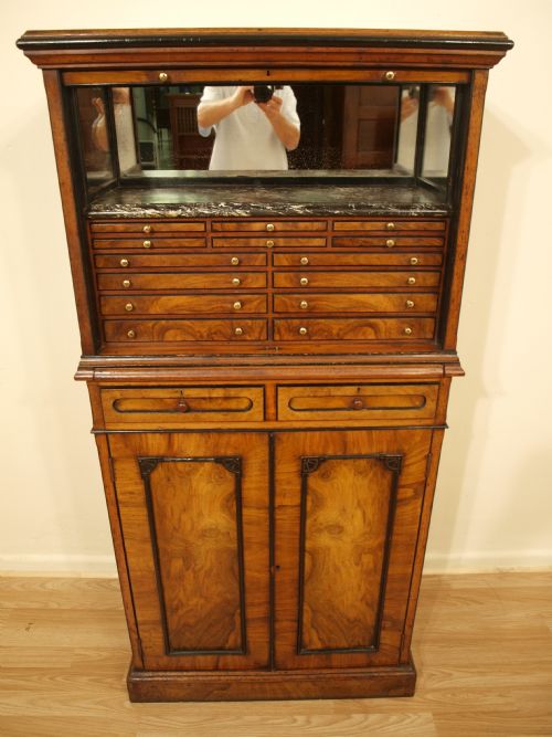 fig 1. A Walnut Victorian Period Dental Cabinet