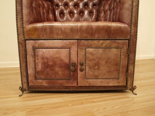 fig 1. A Good Leather 19th Century Hooded Porters Chair