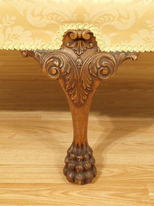 fig 1. A Beautiful Mahogany Edwardian Period Chippendale Revival Two Seater Settee