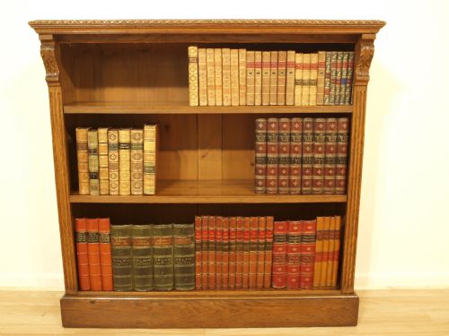 An Oak Late Victorian Open Bookcase