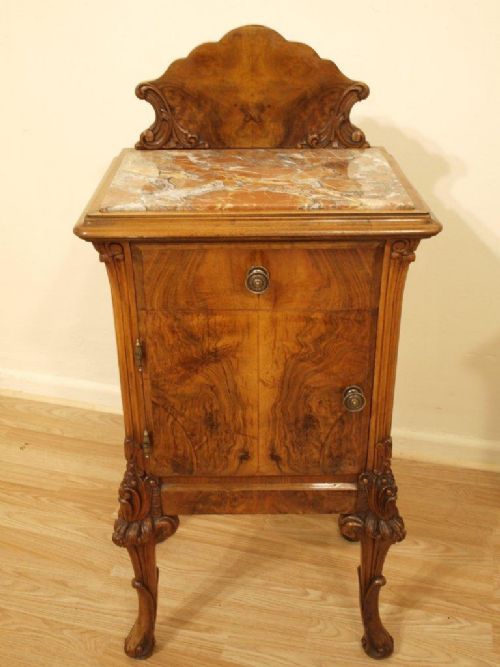fig 1. A Pair Of Walnut Art Deco Period Bedside Cabinets