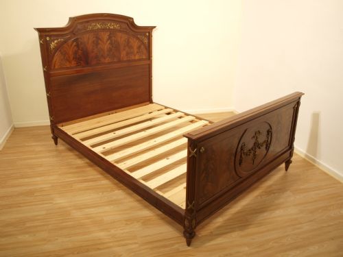 A Beautiful Mahogany Louis Xvi Style Double Bed