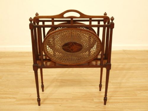 A Mahogany Inlaid Edwardian Period Magazine Rack
