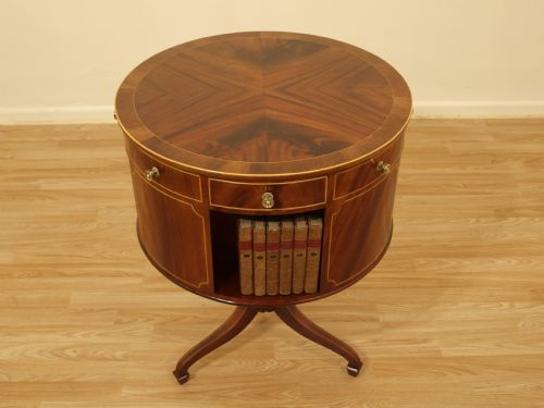 An Edwardian Period Mahogany Revolving Drum Table/open Bookcase