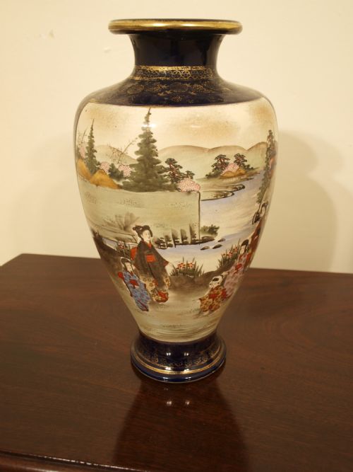 fig 1. A Large Pair Of Japanese Satsuma Vases