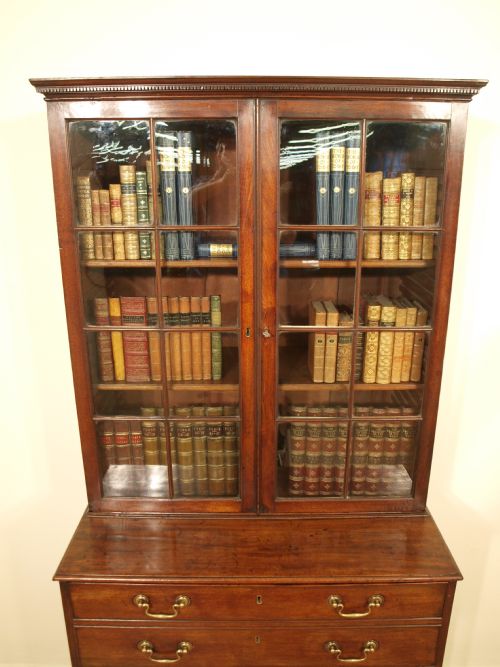 fig 1. A Mahogany George III Period Secretaire Bookcase