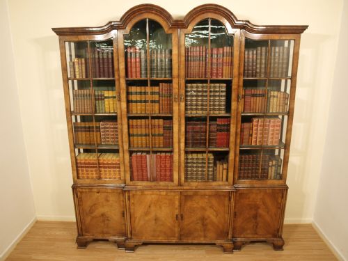 A Walnut George I Style Double Domed Bookcase