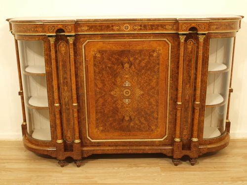 A Magnificent Victorian Period Burr Walnut Credenza