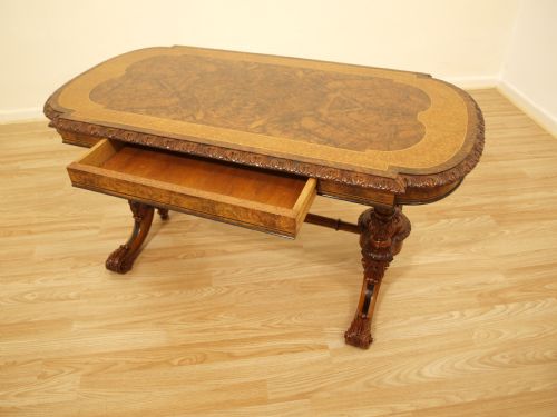 A Stunning Burr Walnut Victorian Period Coffee Table (Adapted)