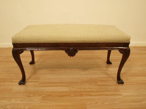 A Walnut George I Style Duet Stool
