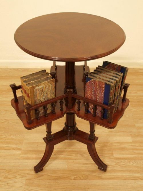 A Beautiful Mahogany Late Victorian Revolving Book Table
