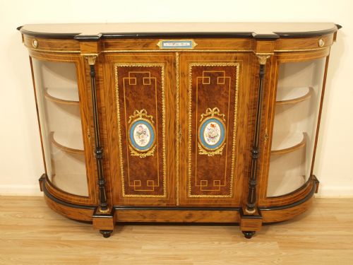 A Beautiful Burr Walnut Victorian Period Credenza