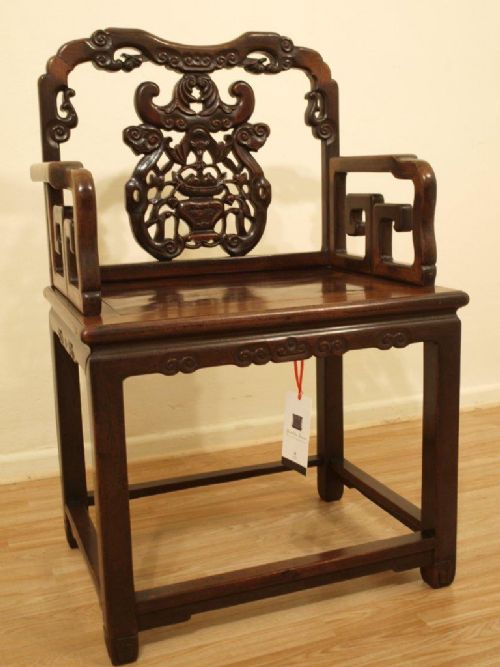 A Hardwood 19th Century Chinese Armchair