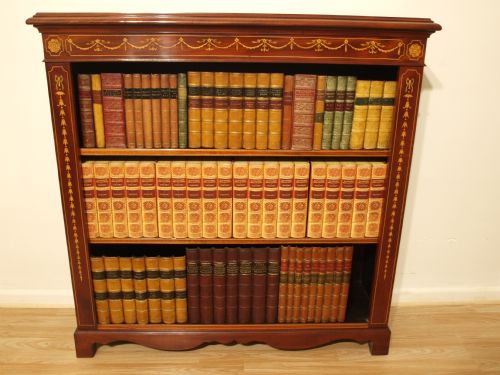 A Mahogany Inlaid Edwardian Open Bookcase