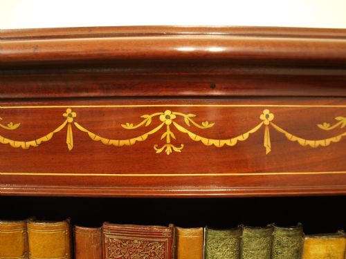 fig 1. A Mahogany Inlaid Edwardian Open Bookcase