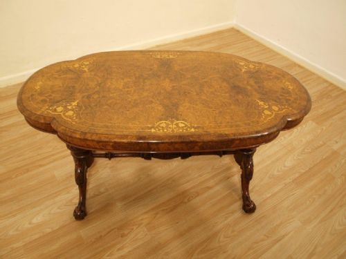 A Stunning Quality Burr Walnut Victorian Period Coffee Table (Adapted)