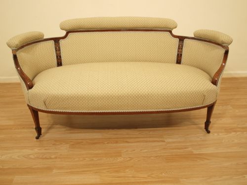 A Beautiful Inlaid Edwardian Period Settee